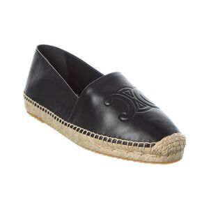 Celine Leather Espadrille, Black